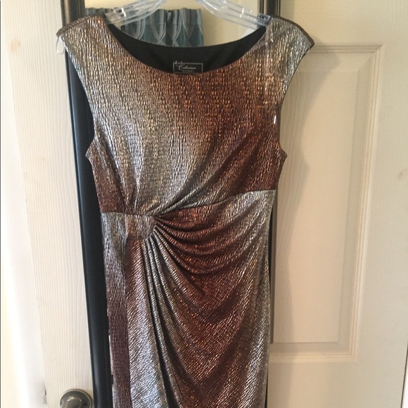 SOLD Silver & Bronze Dress Barn Cocktail Dress - Picture 1 of 4